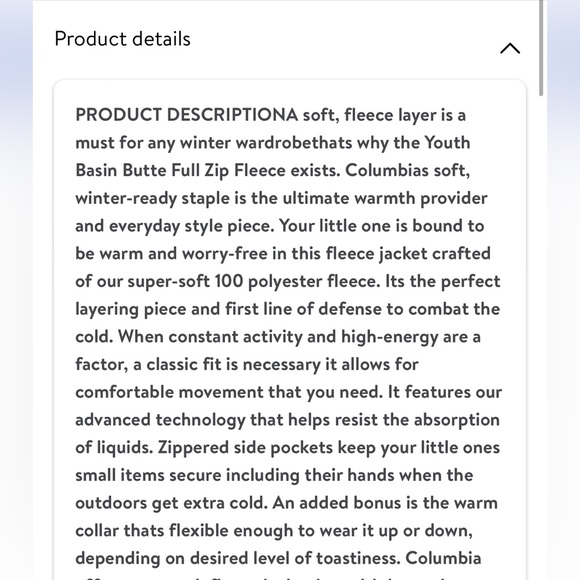 New Without Tags Columbia Basin Butte Full Zip Fleece Size 8 - Picture 13 of 13